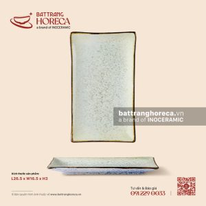 Đĩa chữ nhật 26.5 x 16.5cm - Rêu Phong