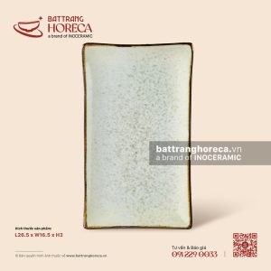 Đĩa chữ nhật 26.5 x 16.5cm - Rêu Phong