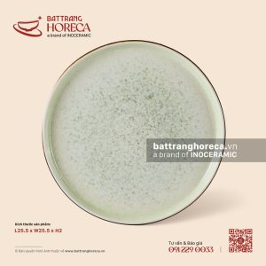 Đĩa dẹp (đĩa pizza) 25.5cm - Rêu Phong