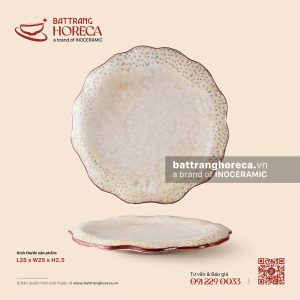 Đĩa hạt cườm vành hoa 25cm - Sương Ngà