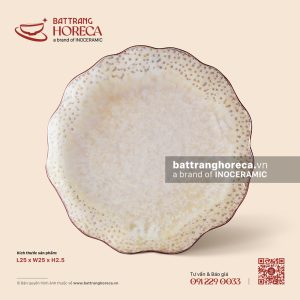 Đĩa hạt cườm vành hoa 25cm - Sương Ngà