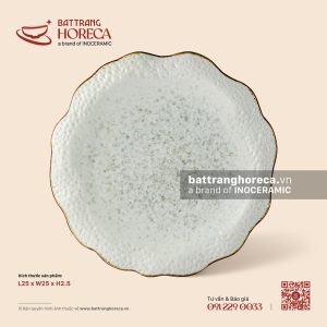 Đĩa hạt cườm vành hoa 25cm - Rêu Phong