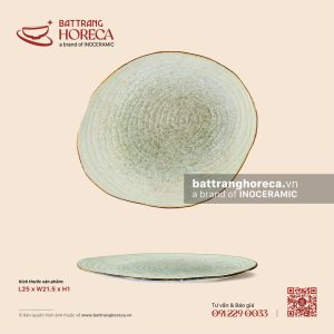 Đĩa khoanh gỗ tròn 25 x 21.5cm - Rêu Phong