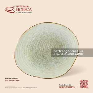 Đĩa khoanh gỗ tròn 25 x 21.5cm - Rêu Phong