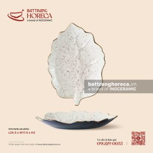 Đĩa lá bỏng 24.5 x 17.5cm - Ngọc Thạch