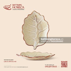 Đĩa lá bỏng 24.5 x 17.5cm - Sương Ngà