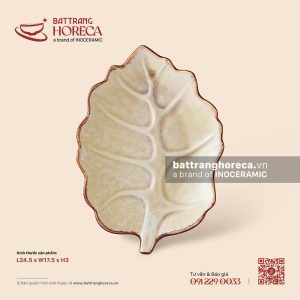 Đĩa lá bỏng 24.5 x 17.5cm - Sương Ngà