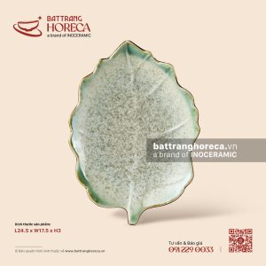 Đĩa lá bỏng 24.5 x 17.5cm - Rêu Phong