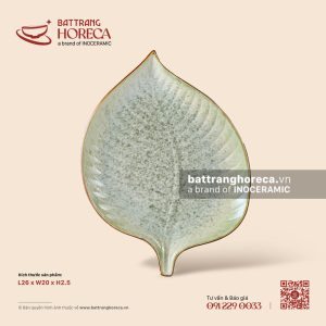Đĩa lá trầu 26 x 20cm - Rêu Phong