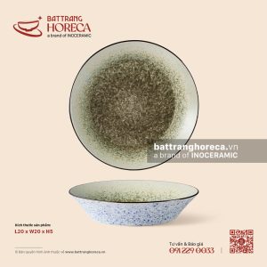 Đĩa salad thẳng thành (vát) 20cm - Rêu Phong