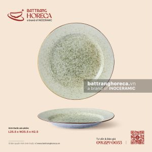 Đĩa tròn bằng (đĩa 2 lá) 25.5cm - Rêu Phong
