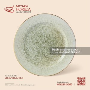 Đĩa tròn bằng (đĩa 2 lá) 25.5cm - Rêu Phong