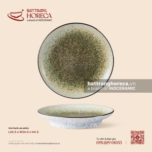 Đĩa tròn chân cao 24.5cm - Rêu Phong