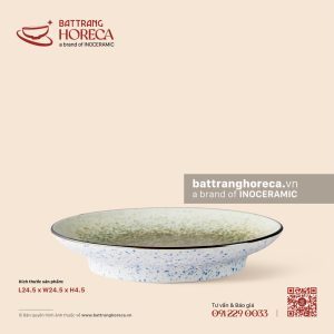 Đĩa tròn chân cao 24.5cm - Rêu Phong