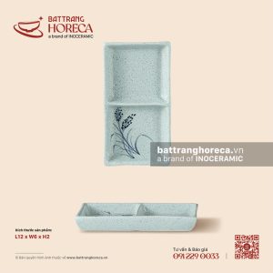 Gia vị chữ nhật 2 ngăn 12 x 6cm - Bông Lau