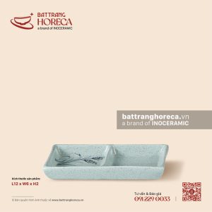 Gia vị chữ nhật 2 ngăn 12 x 6cm - Bông Lau