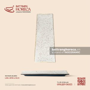 Khay vát hình thang vân gỗ 38 x 16cm - Ngọc Thạch