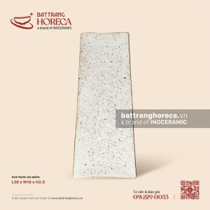 Khay vát hình thang vân gỗ 38 x 16cm - Ngọc Thạch