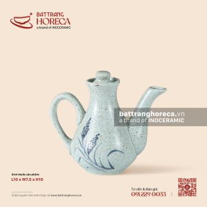 Lọ (ấm) mắm, tương có quai 10 x 7.5cm - Bông Lau